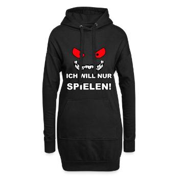 Ich will nur spielen Horror Gesicht Geschenk - Hoodie-Kleid - Schwarz - Vorne