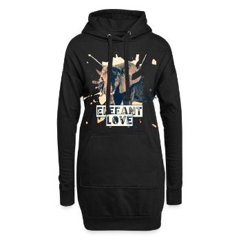 Eléphant - Sweat-shirt à capuche long Femme - noir - Devant