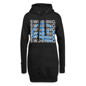 Schwimmen - Hoodie-Kleid - Schwarz - Vorne