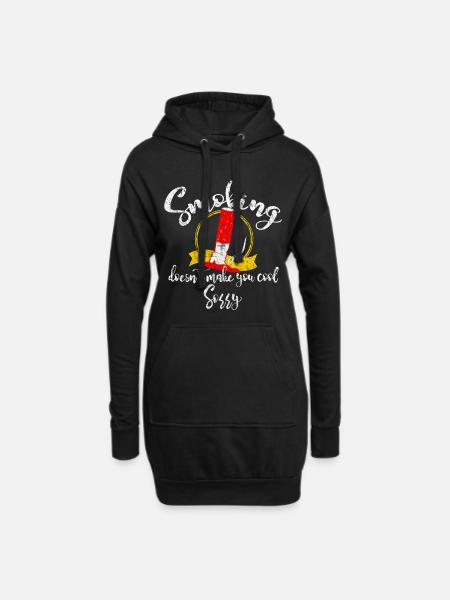 Zigarette - Hoodie-Kleid - Schwarz