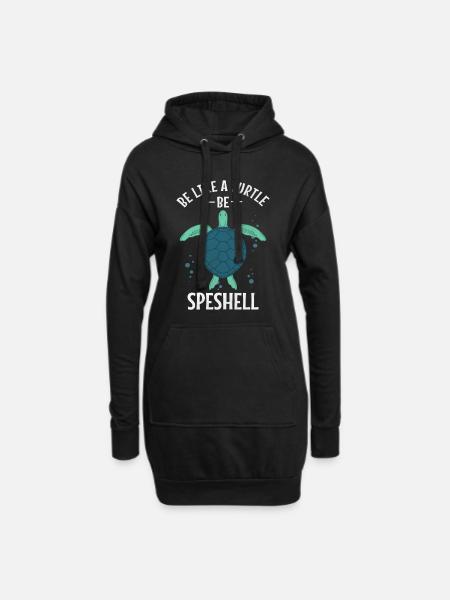 Meeresschildkröte Schildkröte - Hoodie-Kleid - Schwarz