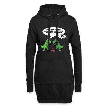 Geister-Tier: Dino T-rex Unicorn süß Geschenk - Hoodie-Kleid - Schwarz - Vorne