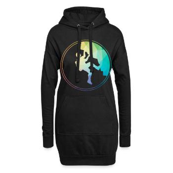Kletterer klettern Geschenk Felsklettern Berg Wand - Hoodie-Kleid - Schwarz - Vorne