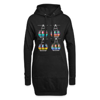 Seilbahn Gondel Bergbahn Seillieft Bergbahnen - Hoodie-Kleid - Schwarz - Vorne