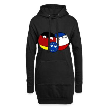 Countryball Allemagne France UE - Brexit - Sweat-shirt à capuche long Femme - noir - Devant