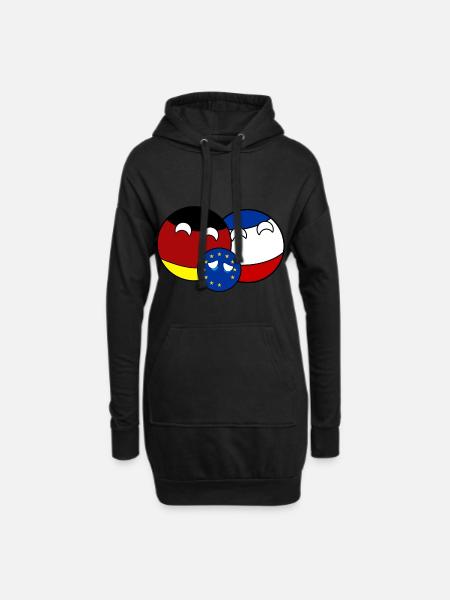 Countryball Germany France EU - Brexit - Hoodie-Kleid - Schwarz