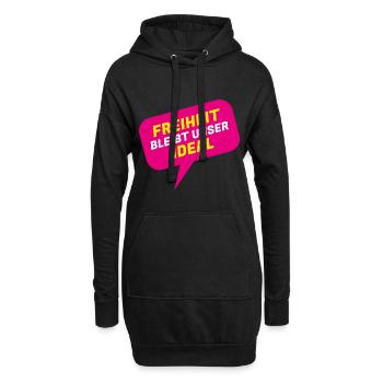 La liberté reste notre idéal - FDP JuLis Liberal - Sweat-shirt à capuche long Femme - noir - Devant