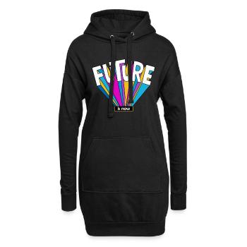 Future is now Geschenk Zukunft cooler Spruch bunt - Hoodie-Kleid - Schwarz - Vorne