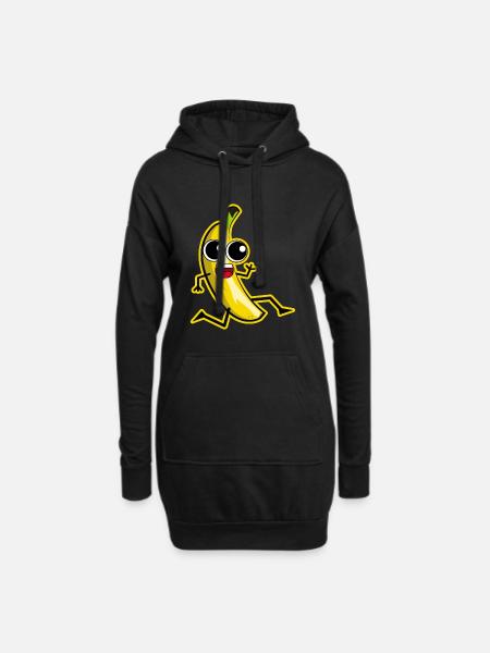 Szalony banan - Hoodie-kjole - sort