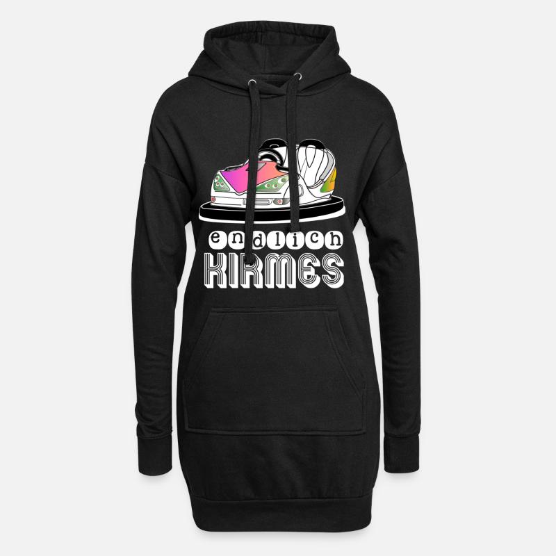 Endlich Kirmes Schausteller Boxauto Kirmesfans - Hoodie-Kleid - Schwarz