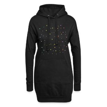 Regenbogen Punkte Muster Geschenkidee - Hoodie-Kleid - Schwarz - Vorne
