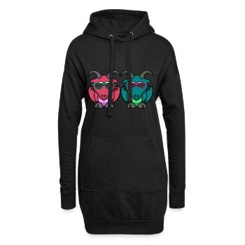 Chèvre de chèvre de montagne d'été cool - Sweat-shirt à capuche long Femme - noir - Devant