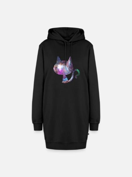 Alle Designs Universum in der Katze Katzenbesitzer - Hoodie-Kleid - Schwarz