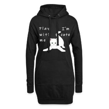 Chat jouant chaton mignon Kitty meow chaton - Sweat-shirt à capuche long Femme - noir - Devant