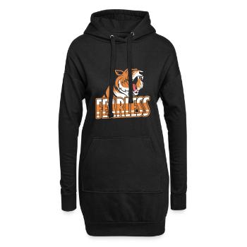 tigre - Sweat-shirt à capuche long Femme - noir - Devant