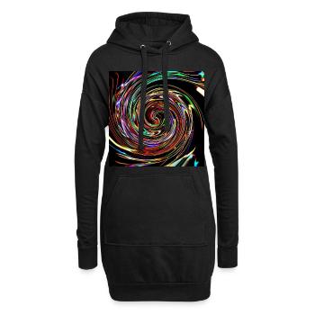 Neon spirals, Neon Spiralen - Hoodie-Kleid - Schwarz - Vorne