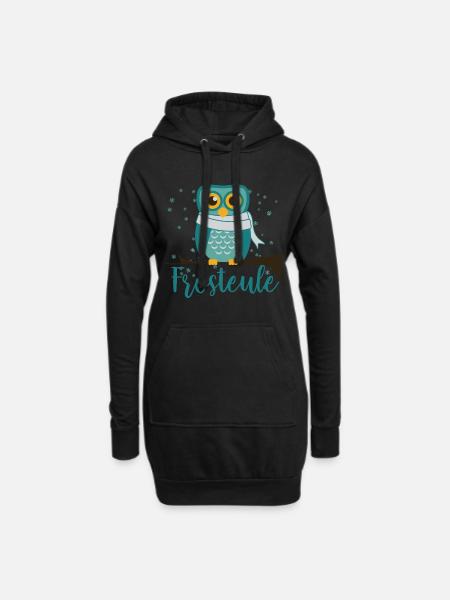 Frosteule süss kalt frost Eule - Hoodie-Kleid - Schwarz