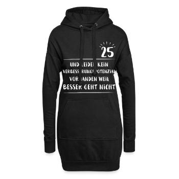 25. Geburtstag Geschenk - 25 Jahre alt - 25ster - Hoodie-Kleid - Schwarz - Vorne