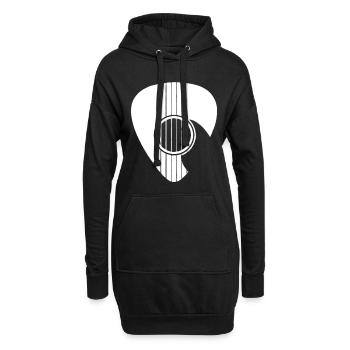 guitariste - Sweat-shirt à capuche long Femme - noir - Devant