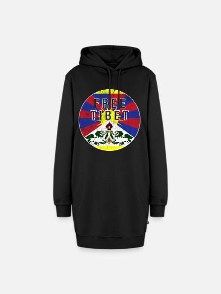 Free Tibet China Unterdrueckung Protest - Hoodie-Kleid - Schwarz