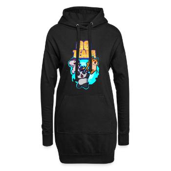 Licorne Panda Chat Motivation Portail - Sweat-shirt à capuche long Femme - noir - Devant