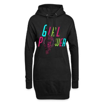 Girl Frauen Power Kraft Stärke Venus Geschenk - Hoodie-Kleid - Schwarz - Vorne