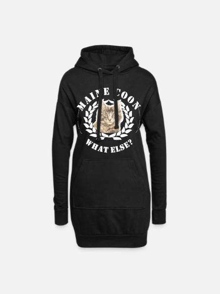 Maine Coon - Hoodie-Kleid - Schwarz