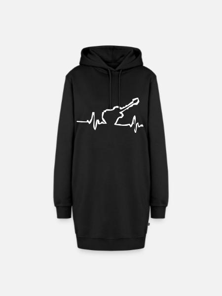 guitar player - Hoodie-Kleid - Schwarz