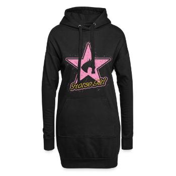 Fille de cheval - Sweat-shirt à capuche long Femme - noir - Devant