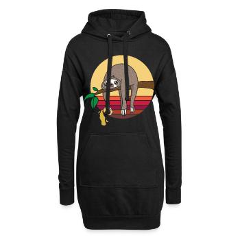 Paresseux bière bière bière bière bière bière - Sweat-shirt à capuche long Femme - noir - Devant