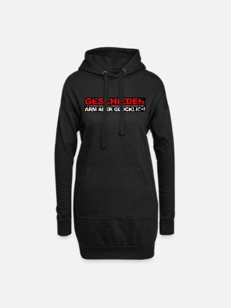 Geschieden Arm aber glücklich geschiedener Single - Hoodie-Kleid - Schwarz