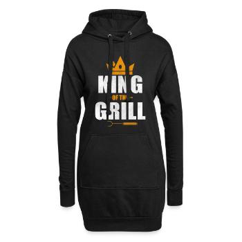 Grillkönig Grillen Grillmeister Grillsaison - Hoodie-Kleid - Schwarz - Vorne