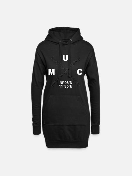 Stylisches München Shirt Koordinaten MUC Geschenk - Hoodie-Kleid - Schwarz