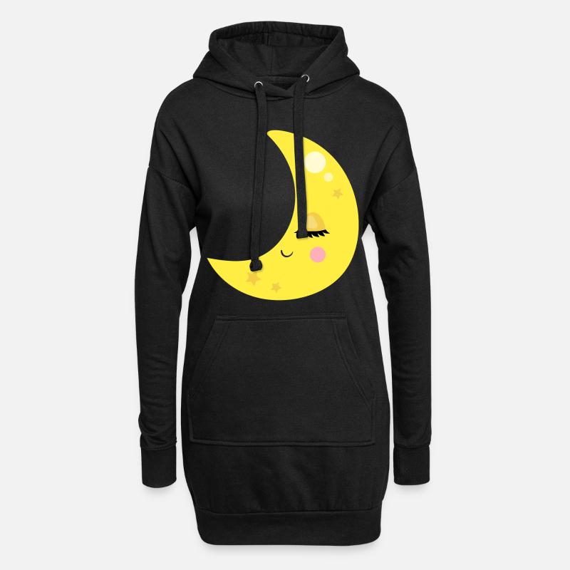 lune - Sweat-shirt à capuche long Femme - noir