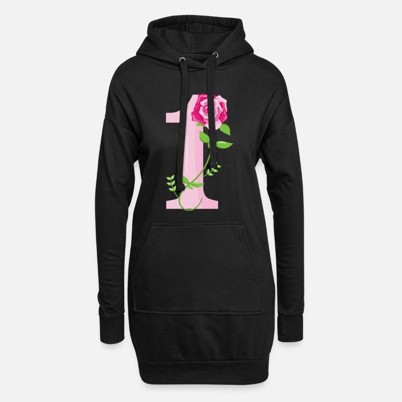 1 NUMBERS - Hoodie-Kleid - Schwarz
