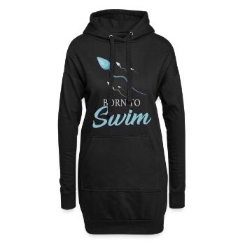 Schwimmen Schwimmer - Hoodie-Kleid - Schwarz - Vorne