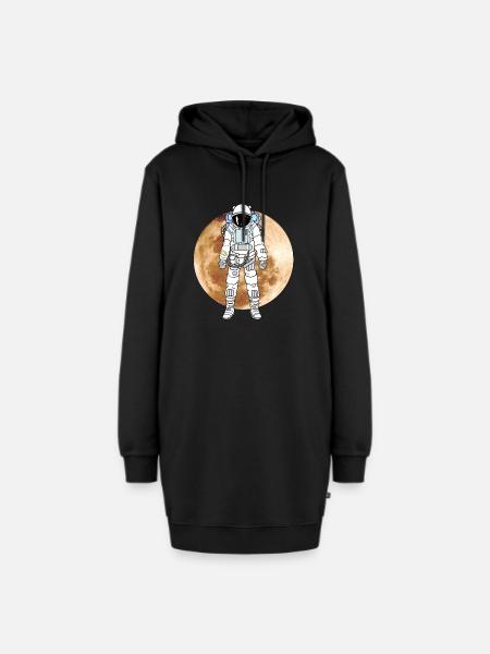 Astronaut Mond Mondlandung Nasa - Hoodie-Kleid - Schwarz
