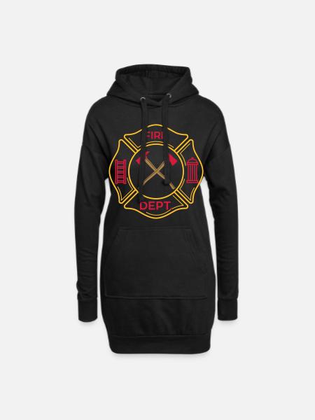 Firefighter Fire Department Team Group Ax - Hoodie Dress - black