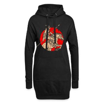 Indianer Amerikanischer Ureinwohner Pferd - Hoodie-Kleid - Schwarz - Vorne