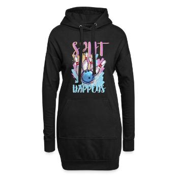 Bowling Bowler Kegel Kegeln Bowlingkugel - Hoodie-Kleid - Schwarz - Vorne