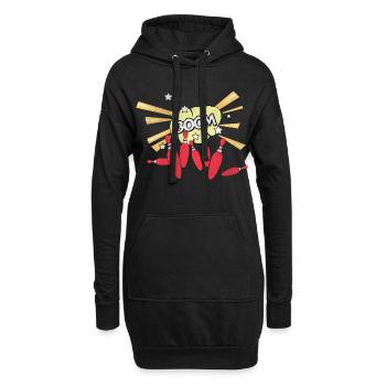 Bowlingkugel Bowlingkegel Bowling Kegel Strike - Hoodie-Kleid - Schwarz - Vorne