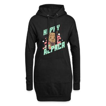 Alpaka Kamel Aufgedreht Kaffee Koffein Wild - Hoodie-Kleid - Schwarz - Vorne