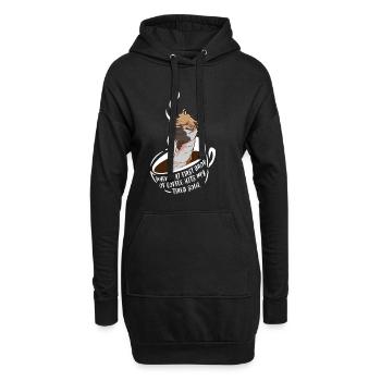 Alpaka Kaffee Frühstück Tropfen Seele Entspannung - Hoodie-Kleid - Schwarz - Vorne