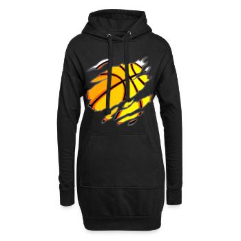 Basketball Basketballer Geschenk Geschenkidee - Hoodie-Kleid - Schwarz - Vorne