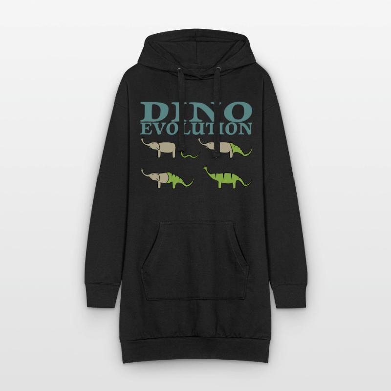 Dino Evolution Dinosaur Elephant Sweat-shirt à capuche long Femme