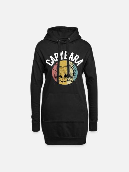 Capybara - Hoodie-Kleid - Schwarz
