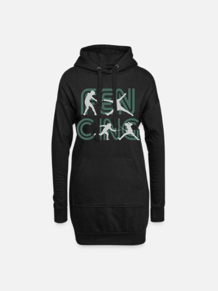Fencing Fechten - Hoodie-Kleid - Schwarz