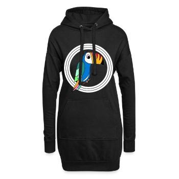 i love tukans - mignon oiseau Tukan - Sweat-shirt à capuche long Femme - noir - Devant