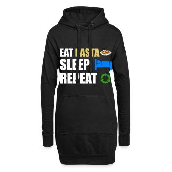 pasta - Hoodie Dress - black - Front