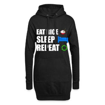 riz - Sweat-shirt à capuche long Femme - noir - Devant